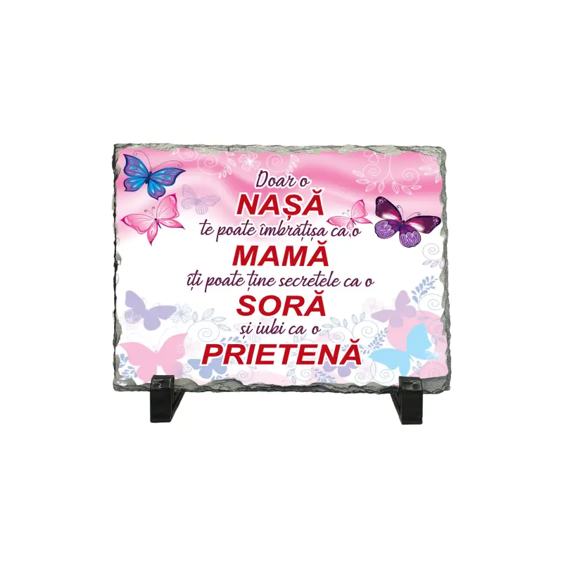 Doar o nasa te poate imbratisa ca o mama, piatra ardezie personalizata, cu mesaj model pa013